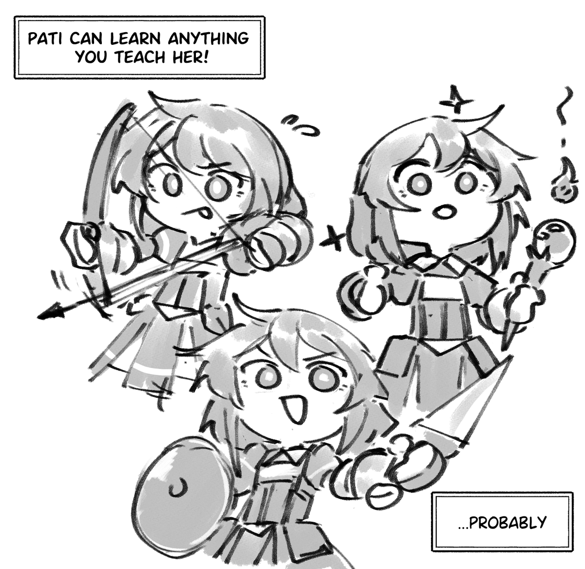 VioletLeVile's tweet photo. I gave into the month. 
This time I suppose it will be more about Pati but I'll do other OCs maybe in between.
Not sure if I got the capacity for the entire month so I'll keep it simple and to see how far I can go. https://t.co/nNkhJwWI8k