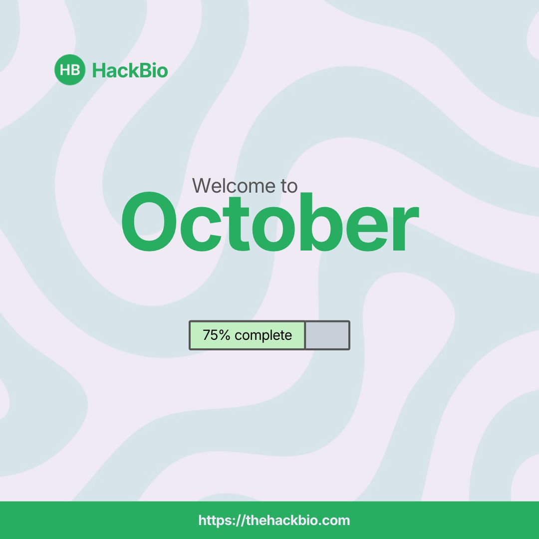 TheHackbio's tweet photo. Hello, October! 🧬✨ Happy New month.

If building practical bioinformatics skills is one of your goals before the year ends and you’re Ready to learn by actually working with biological data?
👉 Enrol here:  https://t.co/PkvjCDwB4d

Let’s make the final months of 2026 count. 🚀 https://t.co/gzSiawZvMb