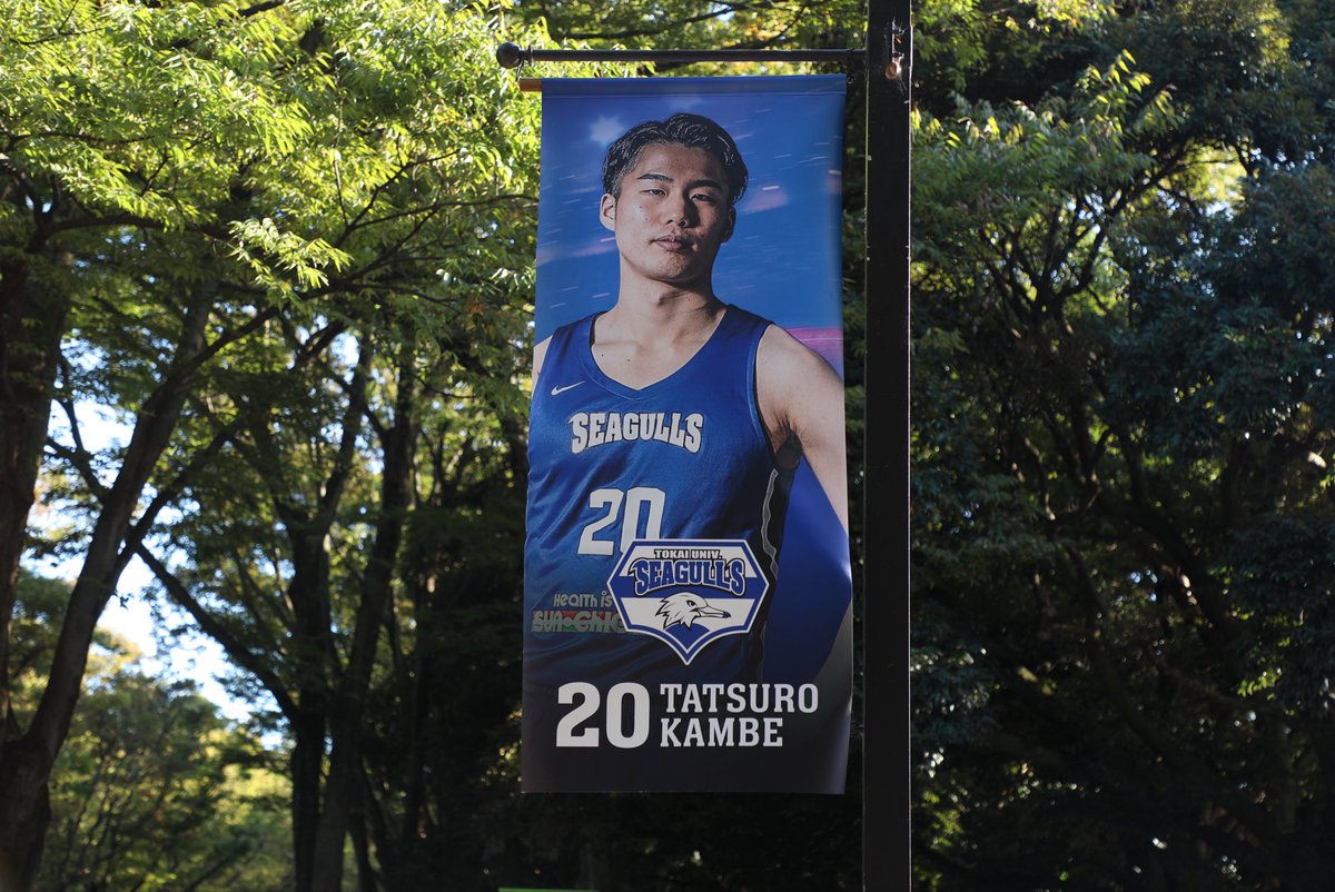 TOKAI_SEAGULLS_'s tweet photo. SEAGULLS HOME GAME 2026（10月10日、10月11日）に向けて、今年も大学構内にタペストリーを掲出しました。
試合当日は、ぜひ会場だけでなく学内のタペストリーにも注目してみてください！
たくさんの皆さまのご来場をお待ちしております。

ホームゲーム限定グッズの購入はこちらから
https://t.co/FOfKsgR2Sv

#TokaiSEAGULLS
#TokaiHomegame2026