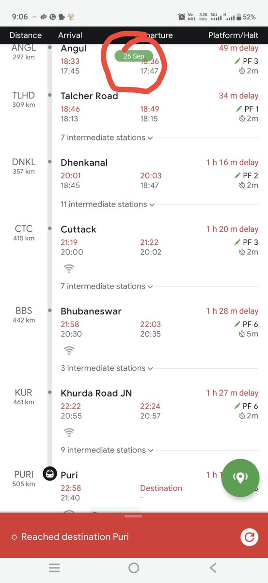 laluraj's tweet photo. 20835 Vande Bharat - Rou to Puri ..The train is late daily by 1hr -1
30 hr. ridiculous.. understandable for a day or two but check it's running for 3-4 days on any app. if this happens to Vande Bharat then the situation of other trains is imaginable @RailMinIndia  @DRMKhurdaRoad https://t.co/vblqwwzlP6