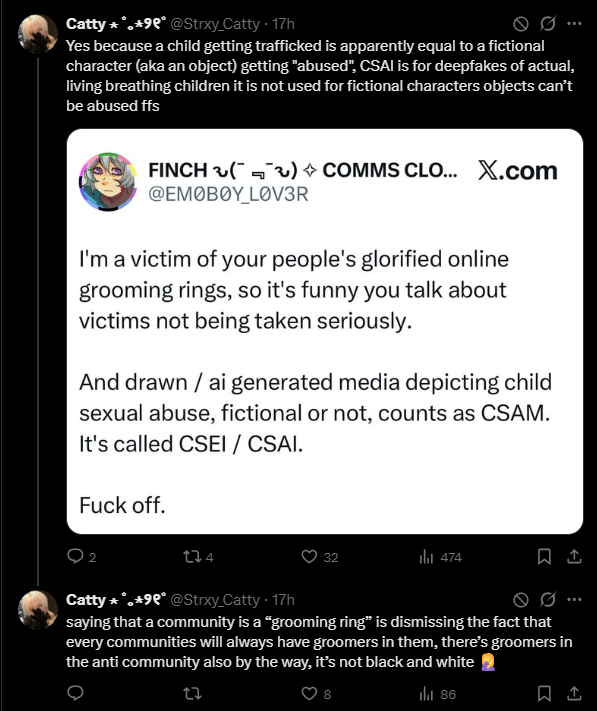 EM0B0Y_L0V3R's tweet photo. You really are dense. 

Your community IS a grooming ring. You complain about groomers but invite them into your communities and endorse their predatory behaviour. That's why so many ex-pro-shippers say the same thing: they were groomed into those spaces. https://t.co/JOiYL7Z1gu