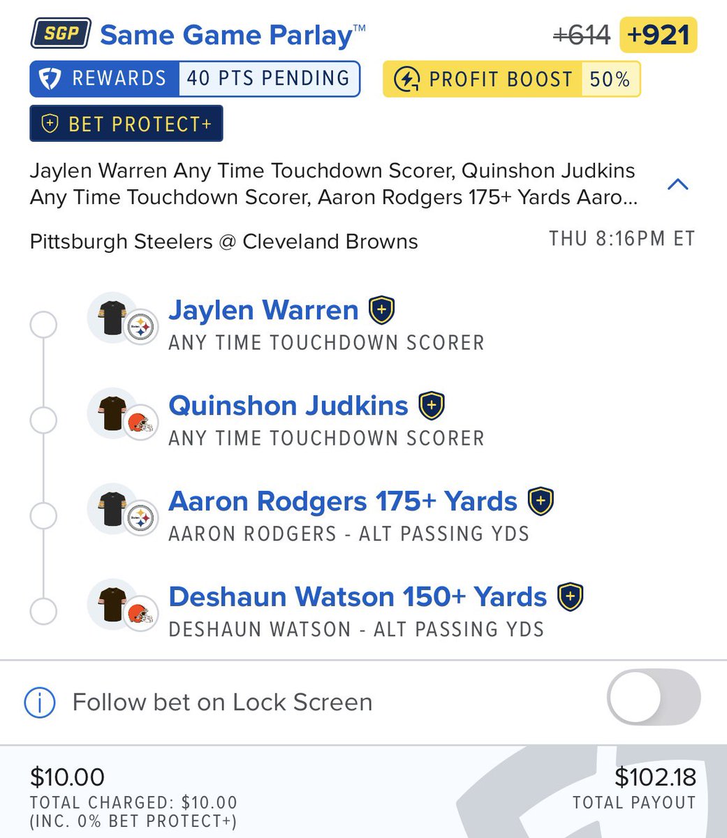 ParlaysProdigy's tweet photo. NFL Thursday 

4 Legs. 🏈 

Warren is so due. https://t.co/glFAZS5SjB