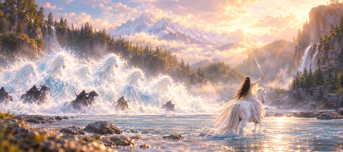 SpiritusEquorum's tweet photo. There are powers in this world 

that do not answer to kings,

nor armies, 

nor the will of darkness.

They answer only to the ancient covenant

between light and all that was born to protect it.

And when that covenant is called upon,

the waters rise. https://t.co/dSLpw4Sqjr
