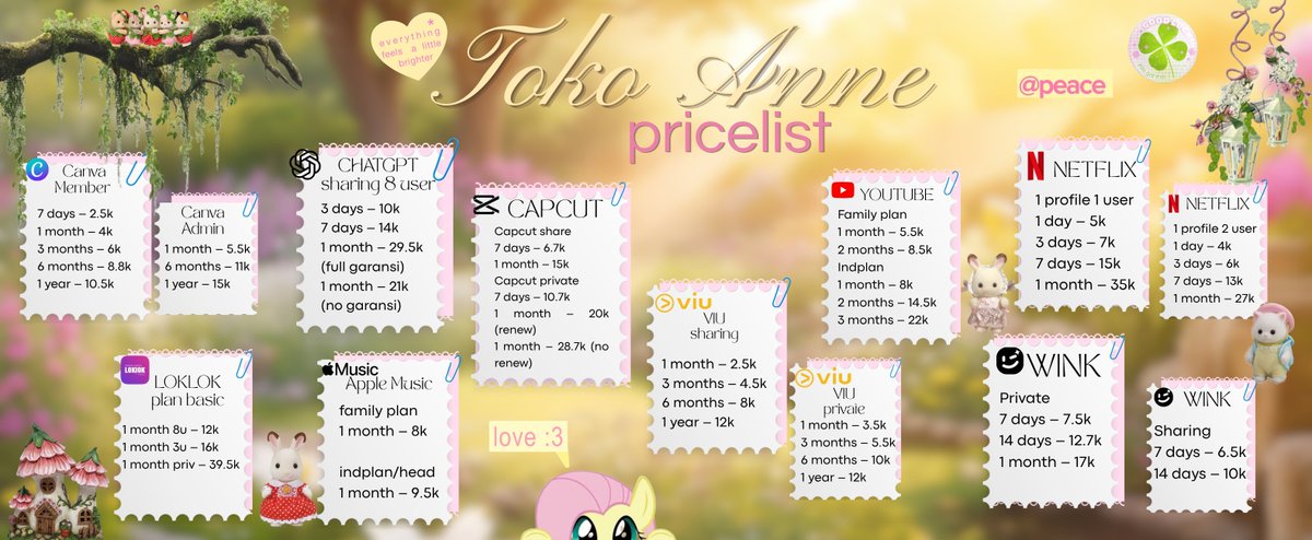 lullabyraee's tweet photo. @liandelreyy yukk kak sini
sharing 8 user
3 days - 10k
7 days - 14k
1 month 29.5k (full garansi)
1 month 21k
(no garansi)
ada diskon lohh https://t.co/XYXbEJyHxs