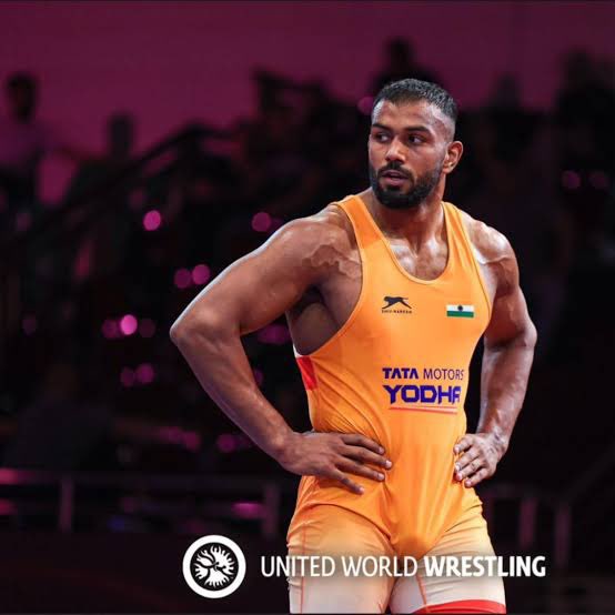 TheKhelIndia's tweet photo. 🤼‍♂️ HISTORY FOR NITESH SIWACH!🔥

Nitesh storms into the Asian Games final in the Men’s Greco-Roman 97kg category!

He defeated Mongolia’s Gankhuyag Ganbataar 🇲🇳 9-0 by Technical Superiority in the Semi Finals.

He becomes the first Indian Greco-Roman wrestler in 64 years to reach an Asian Games final, since 1962! 🤯

LET’S GOOO FOR THE GOLD! 🥇