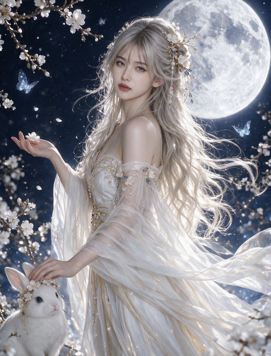 Dandaforfunoob's tweet photo. 月下白衣飘然，恍若仙子入凡尘 🌕✨ A moonlit beauty from a Chinese dream. #古风美女 #汉服 #古装 #ChineseBeauty #Hanfu https://t.co/6cqlhS6bTk