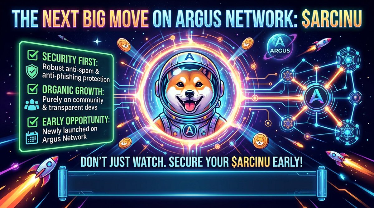 ArcInuy3's tweet photo. 🚀 A New Era for Memecoins on Argus Network: $ARCINU! 🐶⚡
Many crypto projects come and go in a matter of hours by chasing cheap hype. $ARCINU takes a different approach: Security First, Community First.
Why $ARCINU Deserves Your Attention: ✅ Security First: Strict protection against spam bots & phishing links to keep investors safe. ✅ Organic Growth: Pure community-driven momentum without artificial pump-and-dump games. ✅ Transparent Dev: Managed directly with full transparency by a core team focused on long-term execution.
Don't just watch from the sidelines as this community takes off. Secure your $ARCINU position early! 📈
📜 CA:
0x1A593D23e0Ee2b0Dbc9afFa2a4Bbd0C5A3A53c75

🌐 LFG! WAGMI! 🚀
#ARCINU #ArgusNetwork #Memecoin #Crypto #WAGMI