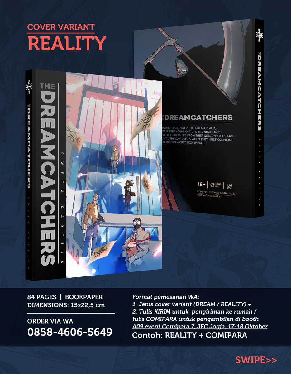 SwetaKartika's tweet photo. Wake Me Up When September Ends... 
karena ada PO komik The Dreamcatchers (English version)! 🔥🔥🔥
Dua varian cover, gaesss! Swipe sampe slide terakhir ya https://t.co/QI8DYnoMl0