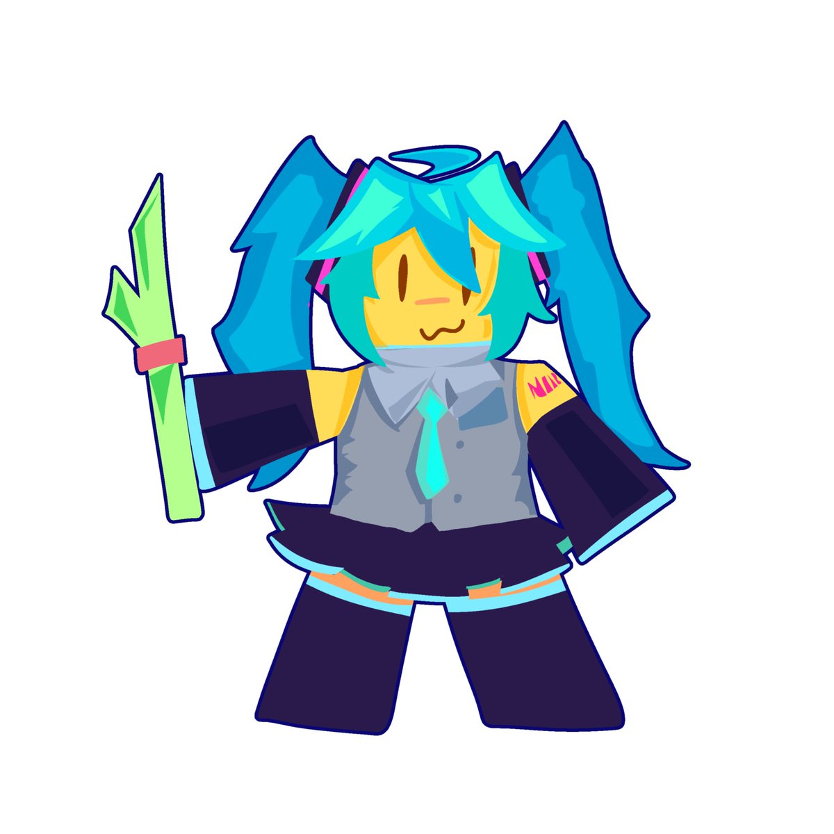 danooblikebloxy's tweet photo. hear me out on a hatsune miku skin for noob https://t.co/gTxmLsgfE7