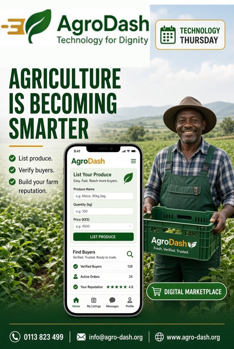 agrodashlimited's tweet photo. With the AgroDash digital marketplace, farmers can easily list their produce, connect with verified buyers, access better market opportunities, and build a trusted farm reputation. 🚜🌾📞 0113 823 499
📧 info@agro-dash.org
🌐 www.agro-dash.orgAgroDash — Technology for Dignity. https://t.co/hg4GV5OtaQ
