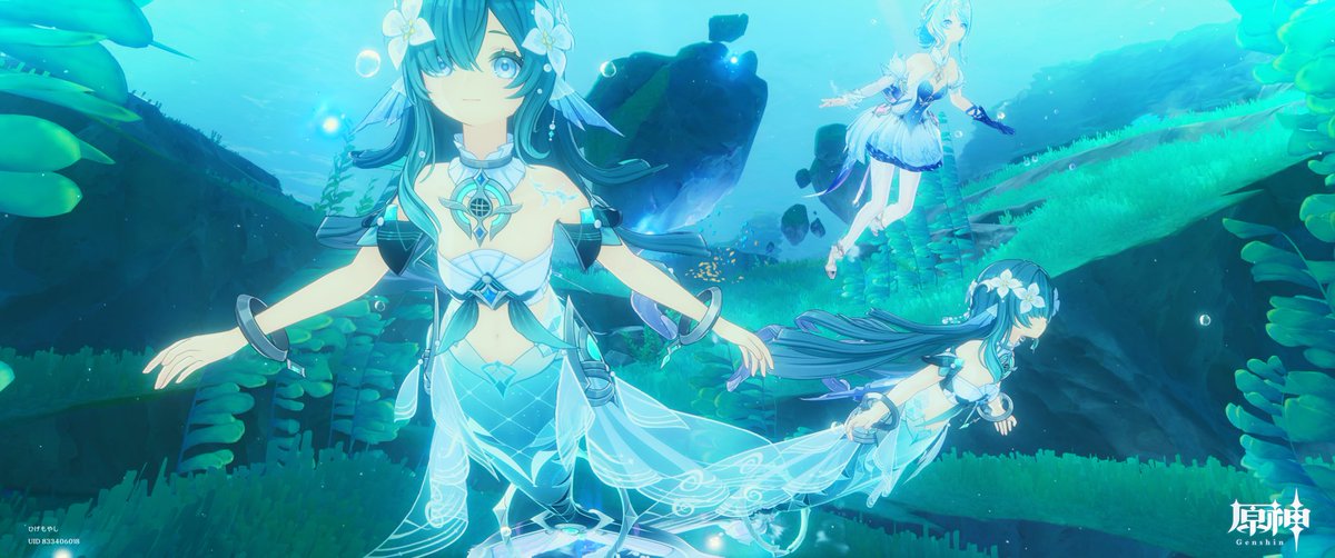 chocopinejuce's tweet photo. フレのみんなで原神！！

🧜‍♀️美しすぎるよねー🫧

オデットも綺麗～✨️復刻待ち遠しい……🥹

#原神 https://t.co/uftVpGa5Mz
