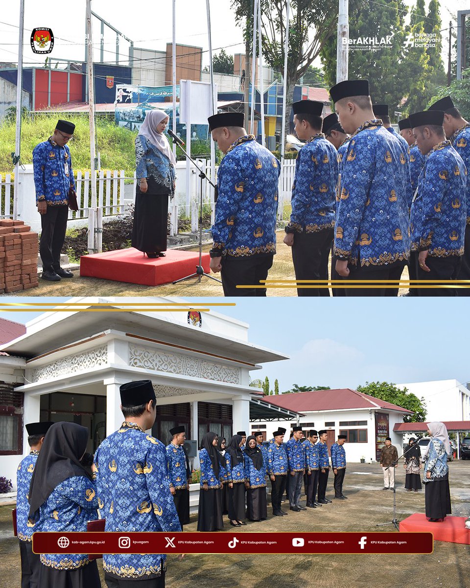 kpu_agam's tweet photo. #temanpemilih Komisi Pemilihan Umum Kabupaten Agam melaksanakan peringatan hari kesaktian Pancasila yang di selenggarakan di halaman Kantor KPU Kabupaten Agam, Kamis (01/10). Peringatan berlangsung khidmat dihadiri jajaran pimpinan dan staf Sekretariat KPU Kabupaten Agam. https://t.co/3kxwXECT3k