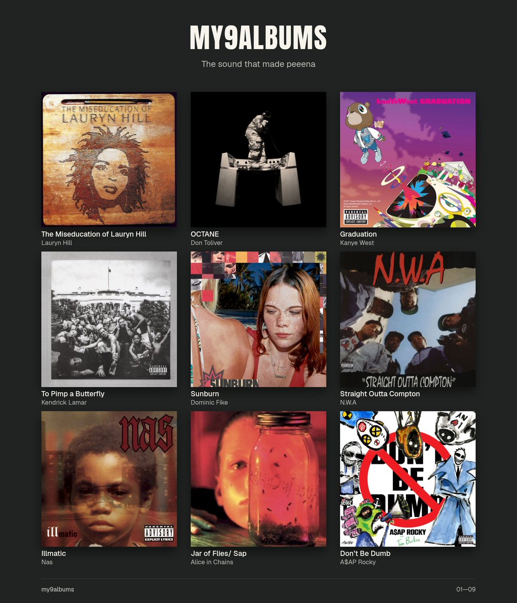 whredck's tweet photo. 9 albums that made me https://t.co/jH4GCyaQSi