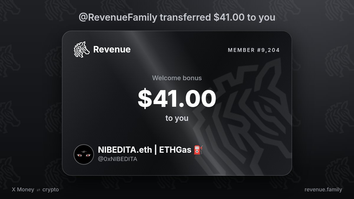 0xNIBEDITA's tweet photo. @RevenueFamily Received my $41.00 from @RevenueFamily https://t.co/tBiUeuRmLy