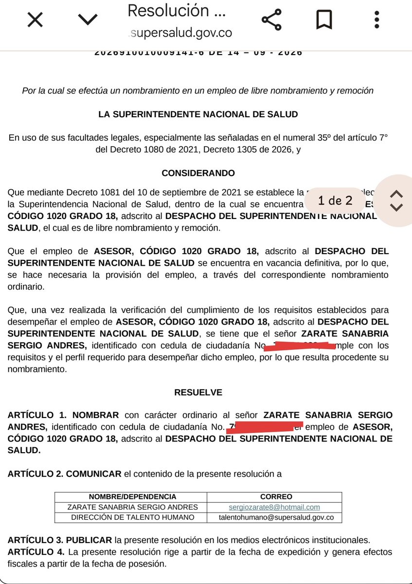Veeduria_salud's tweet photo. Y si, el señor Zarate fue nombrado por @GodoyMariaA_ Clara puerta giratoria, fue su subordinado y sucesor en Famisanar. Faltan los recomendados de Grandas y los que hará intocables en las intervenidas como Giovani Moreno @sandra_chindoy @DuvalierSanchez @AForeroM @CarlosCuervoV https://t.co/9aE0bdo6Vz