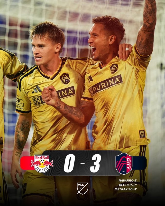 ZoneMLS_FR's tweet photo. ⏱️C’EST TERMINÉ ! ST. LOUIS CITY S’IMPOSE À NY RED BULLS SANS DIFFICULTÉ.✅❤️💙

Cette victoire permet à St. Louis City de se positionner à la 2ème place de la Conférence Ouest.📈

📸@MLS

#MLS | #RBNYvSTL https://t.co/rMg1fFljqU