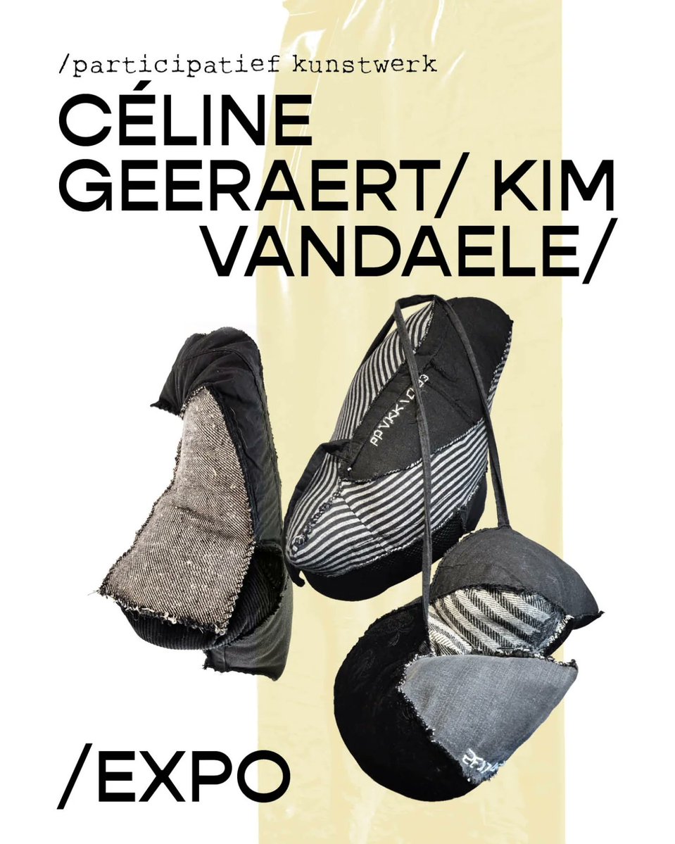MaritzaBusnpo's tweet photo. -SCHAKEL- Kim Vandaele and Céline Geeraert bring people closer through art. Using donated old black fabric, they explore transition, chance, grief, renewal, connection and diversity. Visitors are invited to sew together unique forms that will https://t.co/ePzJOpLhcr