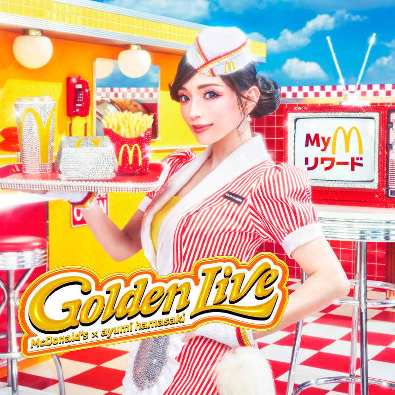 McDonaldsJapan's tweet photo. マクドナルド×浜崎あゆみ
スペシャルコラボはじまる！

200名様限定の一夜限りの「Golden Live」収録の参加権抽選など、ここでしか手に入らないリワードが続々登場！
詳しくは画像をタップ！