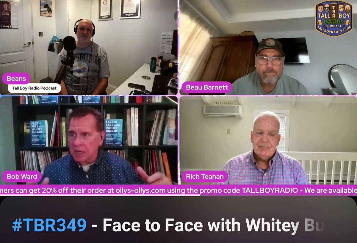 TallBoyRadio's tweet photo. Did you catch the #Livestream of episode 349? Beans' cousin Beau joined him to talk to Rich Teahan, the FBI agent that brought in Whitey Bulger and News anchor Bob Ward.

YOUTUBE https://t.co/x6WEONw0Jj

#TBR #Mafia #Podcast

https://t.co/0GEtV5CHUi https://t.co/xDpgTVUJAk