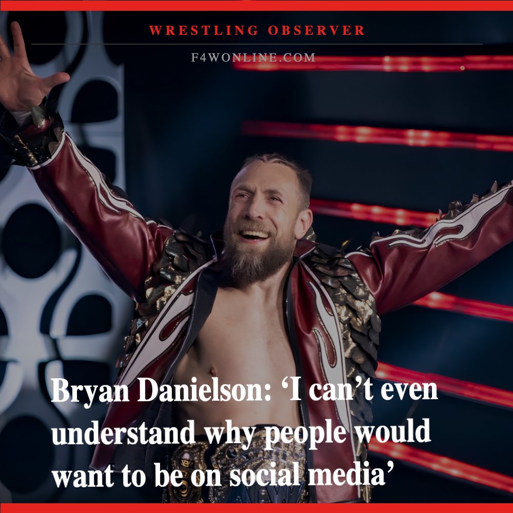 WONF4W's tweet photo. Bryan Danielson: ‘I can’t even understand why people would want to be on social media’ https://t.co/TpdbP96Y0V