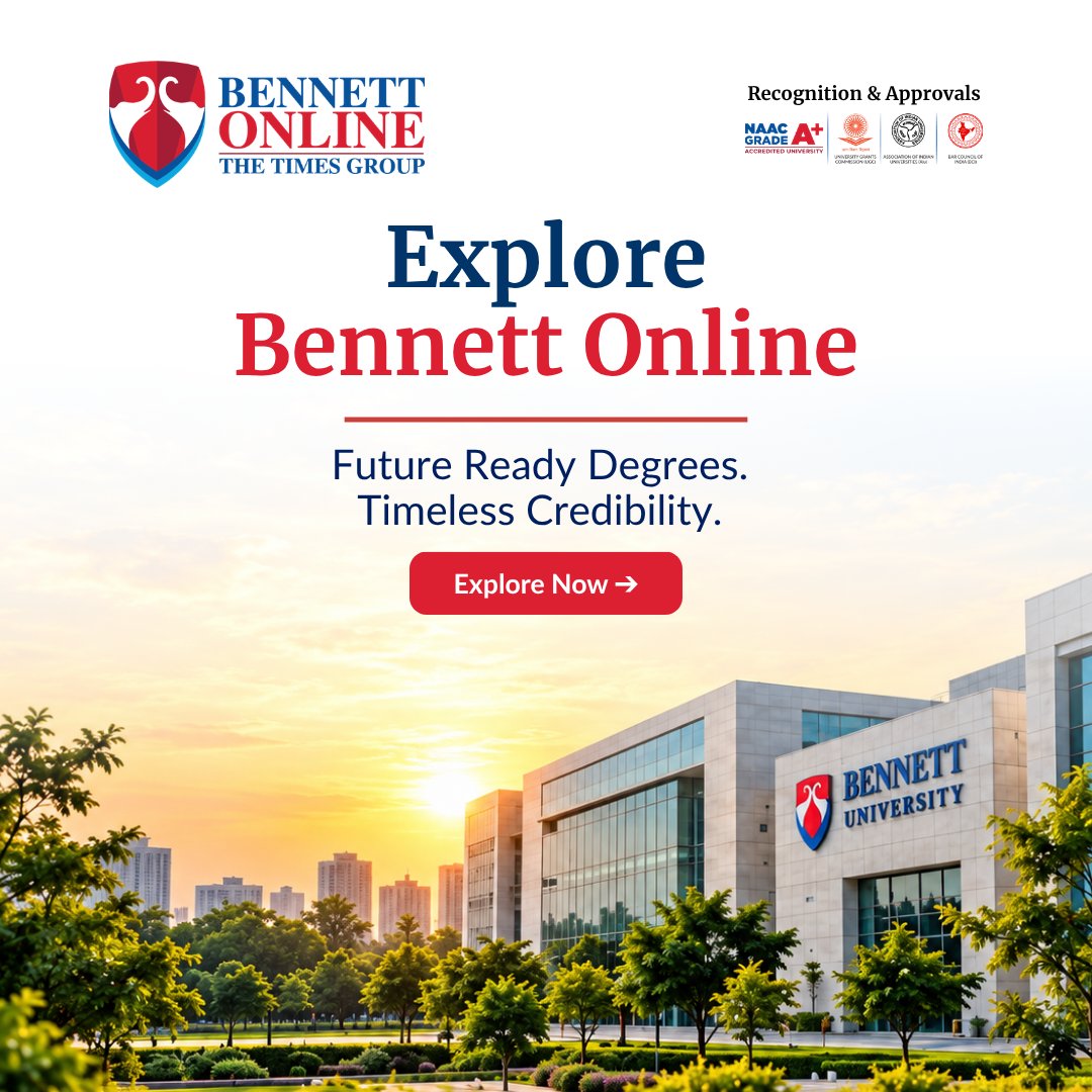 bennettcdoe's tweet photo. Future-ready degrees with timeless credibility. Learn with Bennett Online, backed by Bennett University and the Times Group legacy.

#BennettOnline #BennettUniversity #FutureReadyDegrees #OnlineMBA #OnlineBBA #TimesGroup https://t.co/7t4RNrhAXx