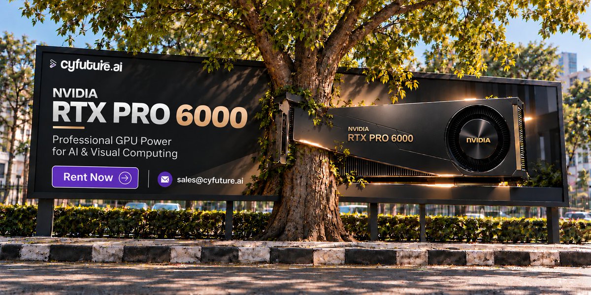 CyfutureAi's tweet photo. NVIDIA RTX PRO 6000 for demanding AI &amp; visual computing.

• AI development &amp; inference
• 3D visualization &amp; rendering
• Professional workloads
• High-performance computing

Rent with Cyfuture AI: sales@cyfuture.ai

#RTXPRO6000 #NVIDIA #GPUCloud #AI https://t.co/F8IA0fft0l