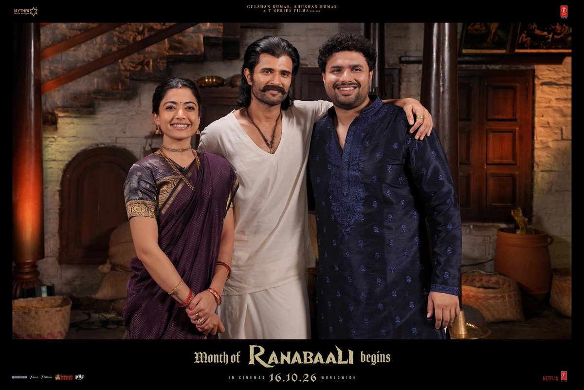 Samsaari9's tweet photo. Some exciting interactions with team #Ranabaali shot with people across multiple languages

WELCOME TO THE MONTH OF RANABAALI 

#RanabaaliOnOct16th

@TheDeverakonda @iamRashmika @Rahul_Sankrityn @MythriOfficial https://t.co/SMlc0PXKrO