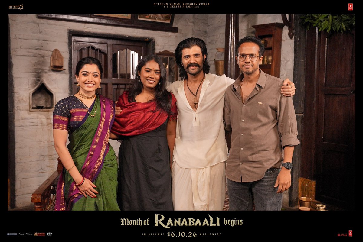 Samsaari9's tweet photo. Some exciting interactions with team #Ranabaali shot with people across multiple languages

WELCOME TO THE MONTH OF RANABAALI 

#RanabaaliOnOct16th

@TheDeverakonda @iamRashmika @Rahul_Sankrityn @MythriOfficial https://t.co/SMlc0PXKrO