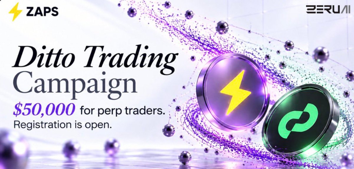 Shakilonchain's tweet photo. gm gZAPS 

one thing i like about Zaps is that you don’t necessarily have to start trading from zero.

your past trading activity may have already earned you some zaps.

i connected my wallet to check what my history unlocked, and now qualifying activity can keep adding to that balance.

Zaps are also planned to count toward a future airdrop, while higher balances can open a route toward Zerus whitelist access under the announced rules.

and now there’s another reason to check it out.

the @zerufinance  × @Ditto_Network  trading competition has a $50K reward pool, with 600 traders eligible for rewards based on verified onchain activity.

so if you’re already trading perps, this is worth checking before making any new moves.

check your existing Zaps first 👇
https://t.co/VHVMO4jSkT

curious to see how the leaderboard looks once the competition gets going.