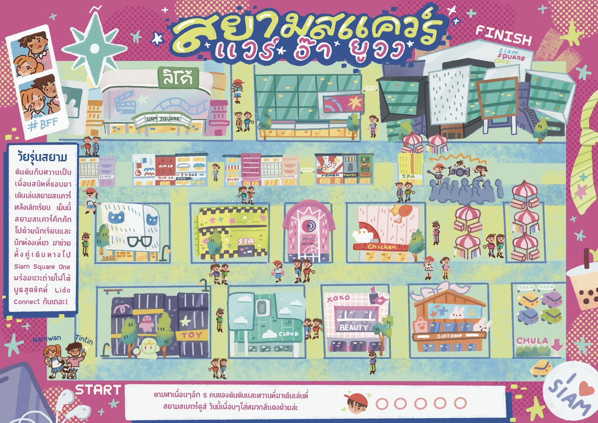tkxhappyface's tweet photo. งานมอวิชาอิลลัสคับ!👩‍🎨
เป็น map maze เกมเขาวงกตเราเลือกทำสยามสแควร์🏙️ ใครหาทางไปเจอบ้างน้า https://t.co/c0FsFwV9mM