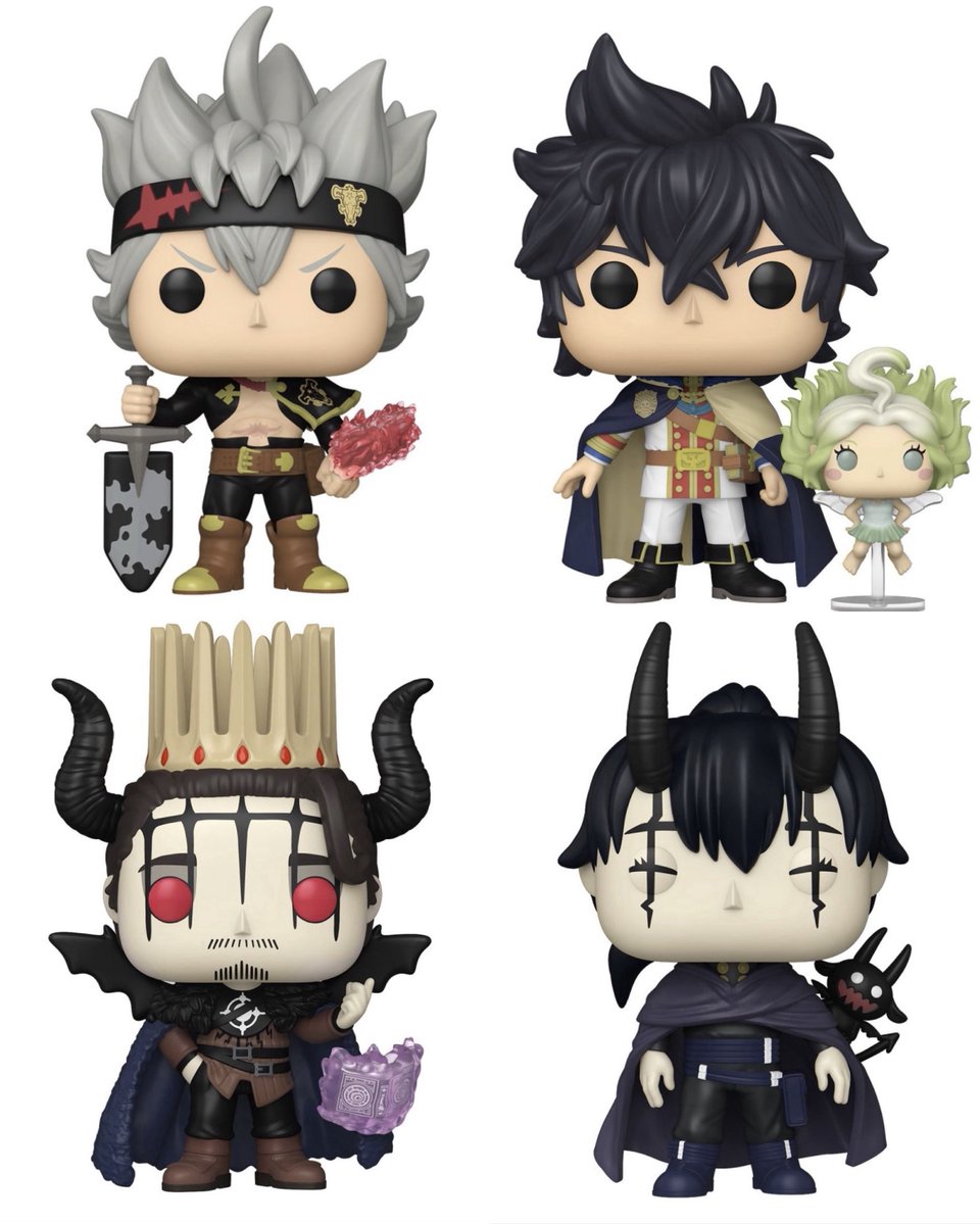 FunkoPOPsNews's tweet photo. First look! Black Clover Funko POPs! Dropping at the links below.. Monday! 9AM PT ~

   EE ~ https://t.co/AmaR95HM5X
   Amzn ~ https://t.co/9M2zr6kzKH

#Ad #BlackClover #FunkoPOPNews #Funko #FunkoPOP https://t.co/vjauhoKbFM