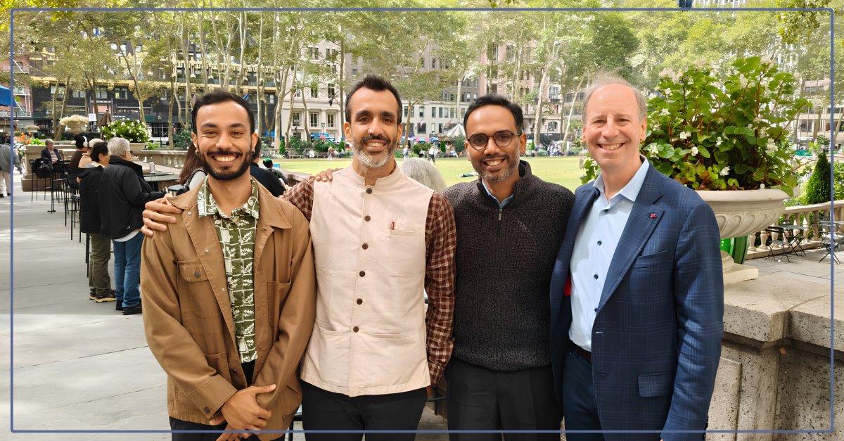 IndusAction's tweet photo. Good conversations offer new perspectives.

Our Founder, Tarun Cherukuri &amp; Gautam Sood, Associate Director, Finance, met #Rippleworks CEO Doug Galen &amp; Pranav Arwari to discuss strategy &amp; priorities.

In or around New York? Want to learn more about our work? Let's connect. https://t.co/mCrVB0vHxI