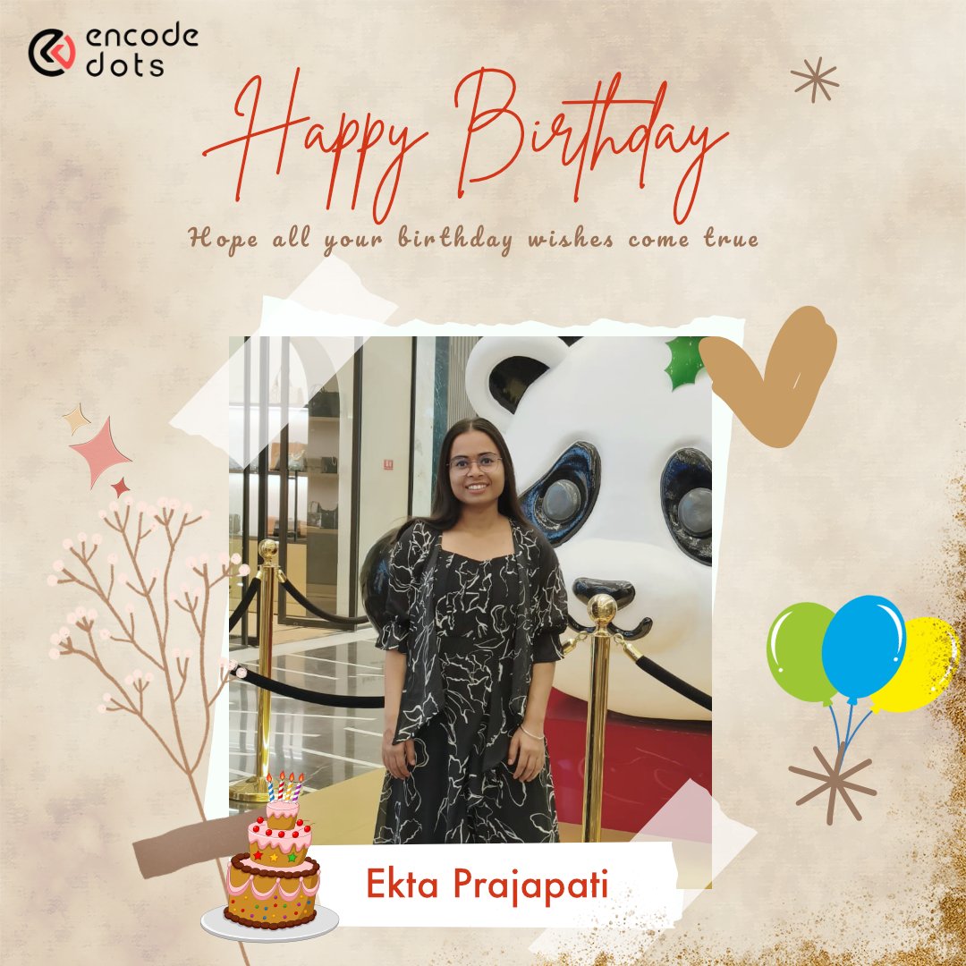encodedots's tweet photo. 🌟 Some people make the workplace brighter simply by being themselves.

Today, we celebrate one of them! 🎂

Wishing you a year filled with growth, happiness, beautiful moments &amp; dreams coming true.🎉 Happy Birthday Ekta!

#HappyBirthday #BirthdayCelebration #WorkplaceCulture https://t.co/HKbp9qmaUF