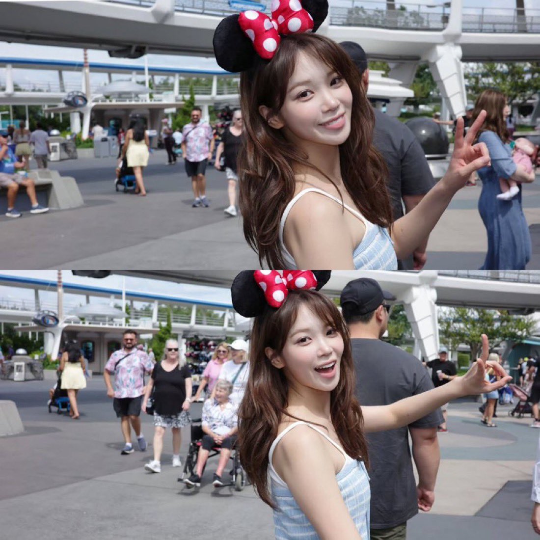 kimdodok81's tweet photo. Disney date with Minnie Chaewon ❤️ https://t.co/9tirLA2Ddt
