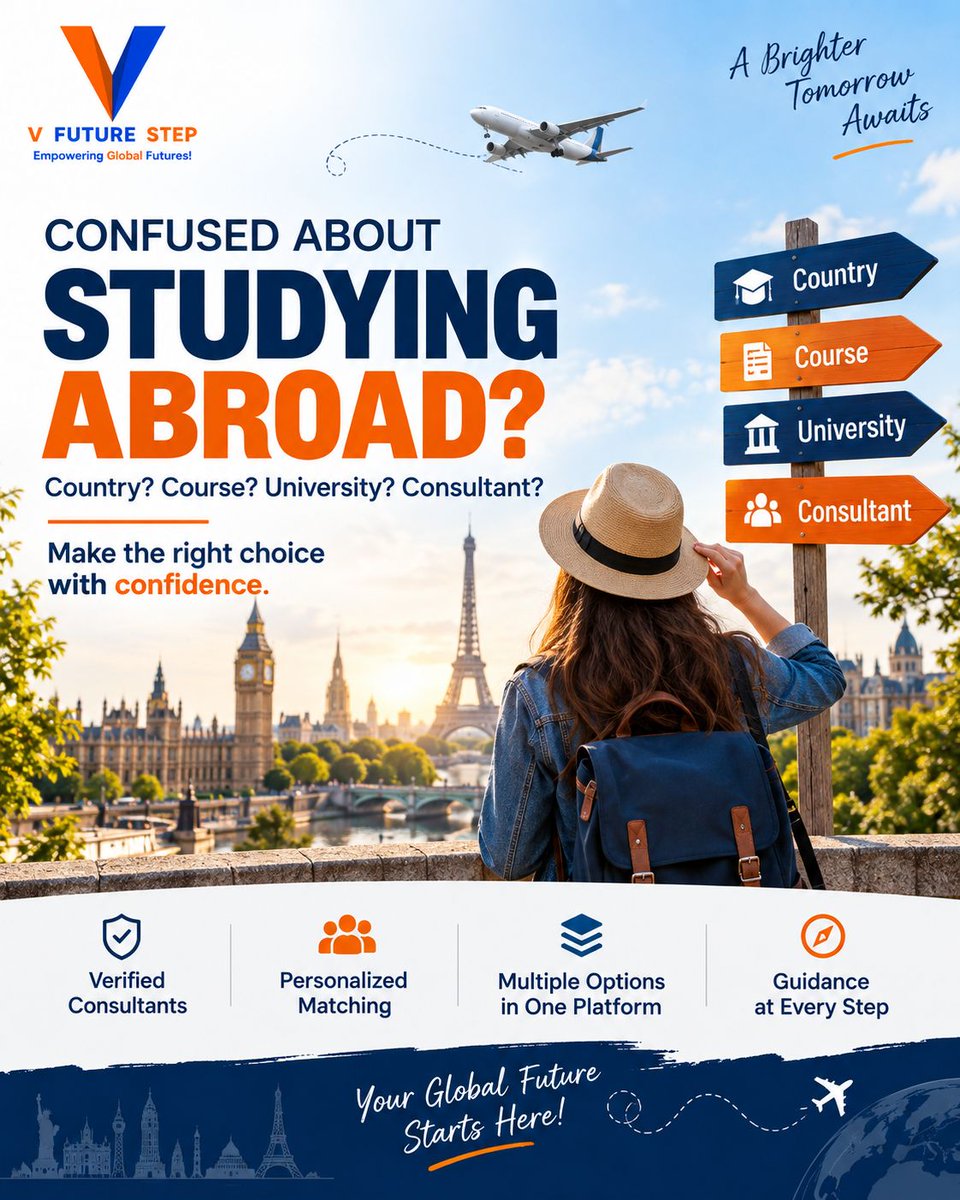 vfuturestep's tweet photo. Confused About Studying Abroad?
For more Details, Click Here: https://t.co/RRtqqF1FaM
Call: +91 78740 42893, Email: vfuturestep@gmail.com
#StudyAbroad #StudyAbroadScholarships #ScholarshipsForStudents #ScholarshipOpportunities #StudyAbroadTips #StudyAbroadGuide #StudyOverseas https://t.co/uJL5P36D8k