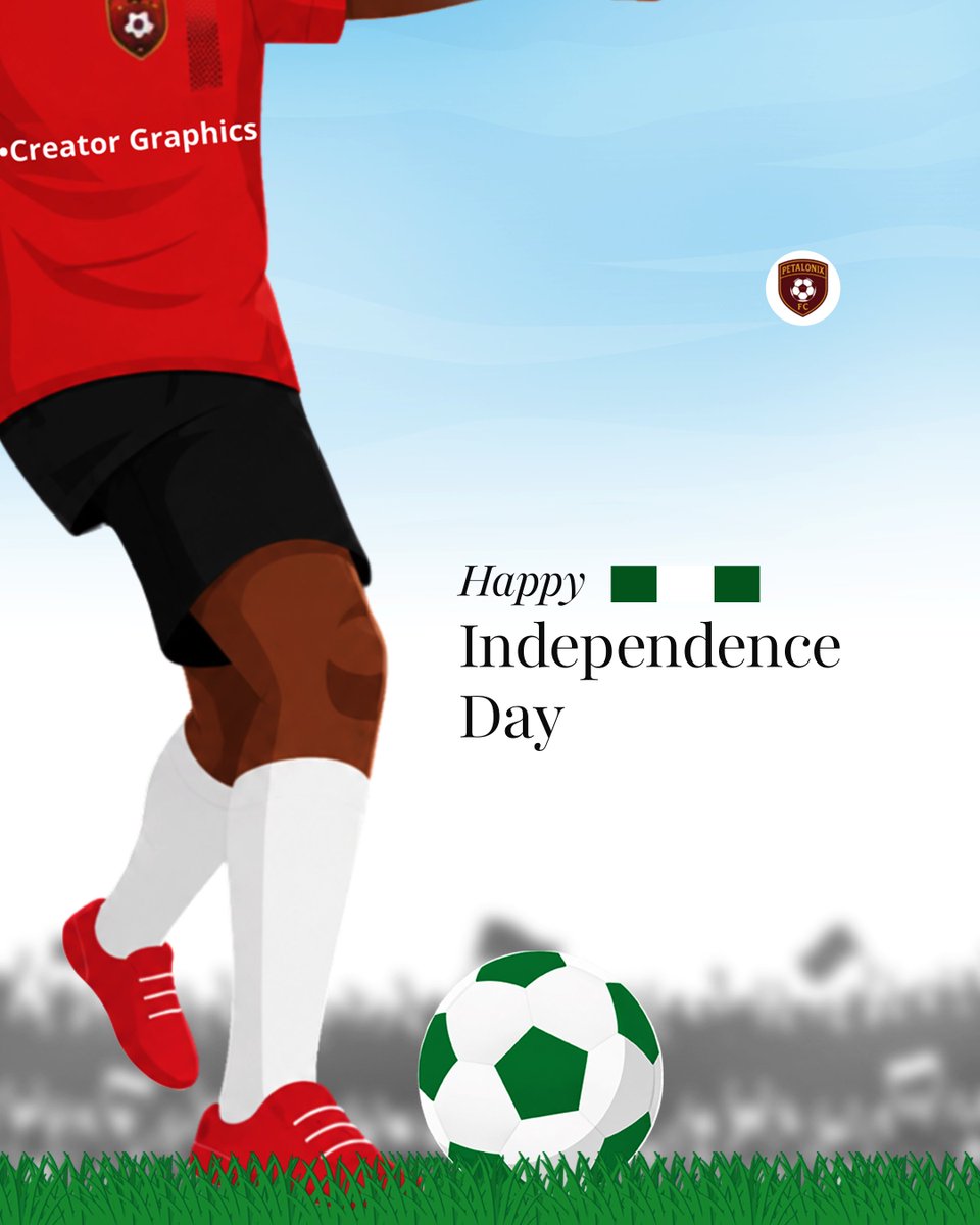petalonixFC's tweet photo. 🇳🇬⚽ Happy Independence Day, Nigeria! 🇳🇬

Today, we celebrate the strength, unity, resilience, and dreams that make Nigeria home. From the pitch to beyond, may we keep moving forward together. 💚🤍💚

Happy Independence Day from Petalonix FC! 🇳🇬🛡️⚽
#NigeriaAt64 #IndependenceDay https://t.co/soL0x7o3zE