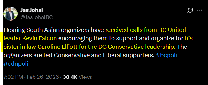 BcMeggster's tweet photo. You are the same Anthony Koch involved in electoral corruption and posted under the "Findaly files" for Caroline Elliot and foreign interference Teresa Wat, correct? Right @JasJohalBC  - and Kevin Falcon is also behind it?

#vanpoli #northvan #bcpoli https://t.co/g36X614DQZ