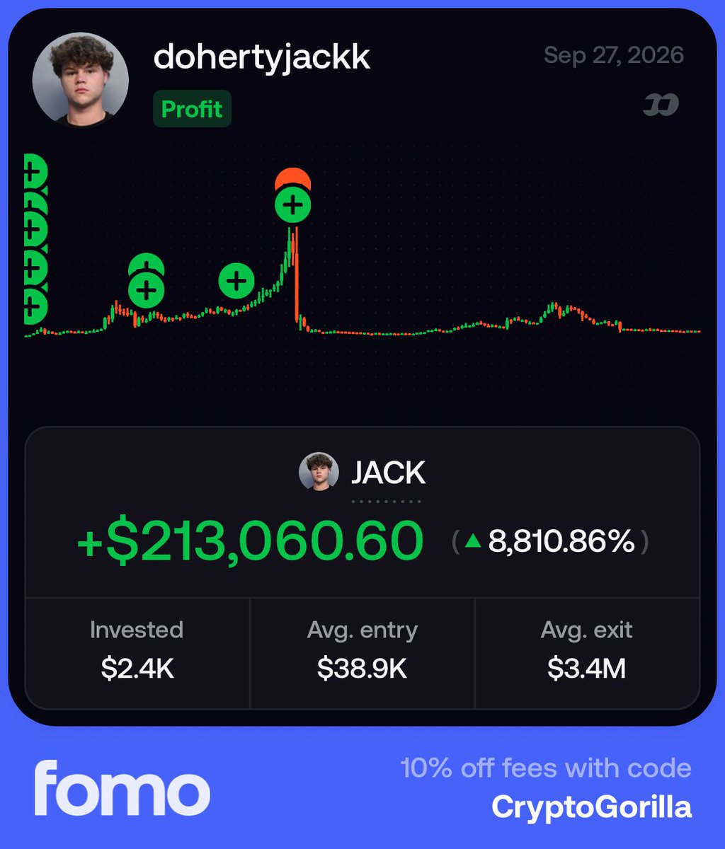 CryptoGorilla's tweet photo. Jack Doherty is once again pumping $JACK

"I'm never selling. I will not ruin my reputation, I am not selling. You guys have my word for real I'm not selling. The fees are enough and I realize that"

Three days ago after promising to never sell, he called for $10m mcap and sold one minute later for $213,000 profit, dumping the coin from $6m to $380k

He's bought back $3,000 on his public wallet, and has again called for $100m market cap

Let's see how this ages