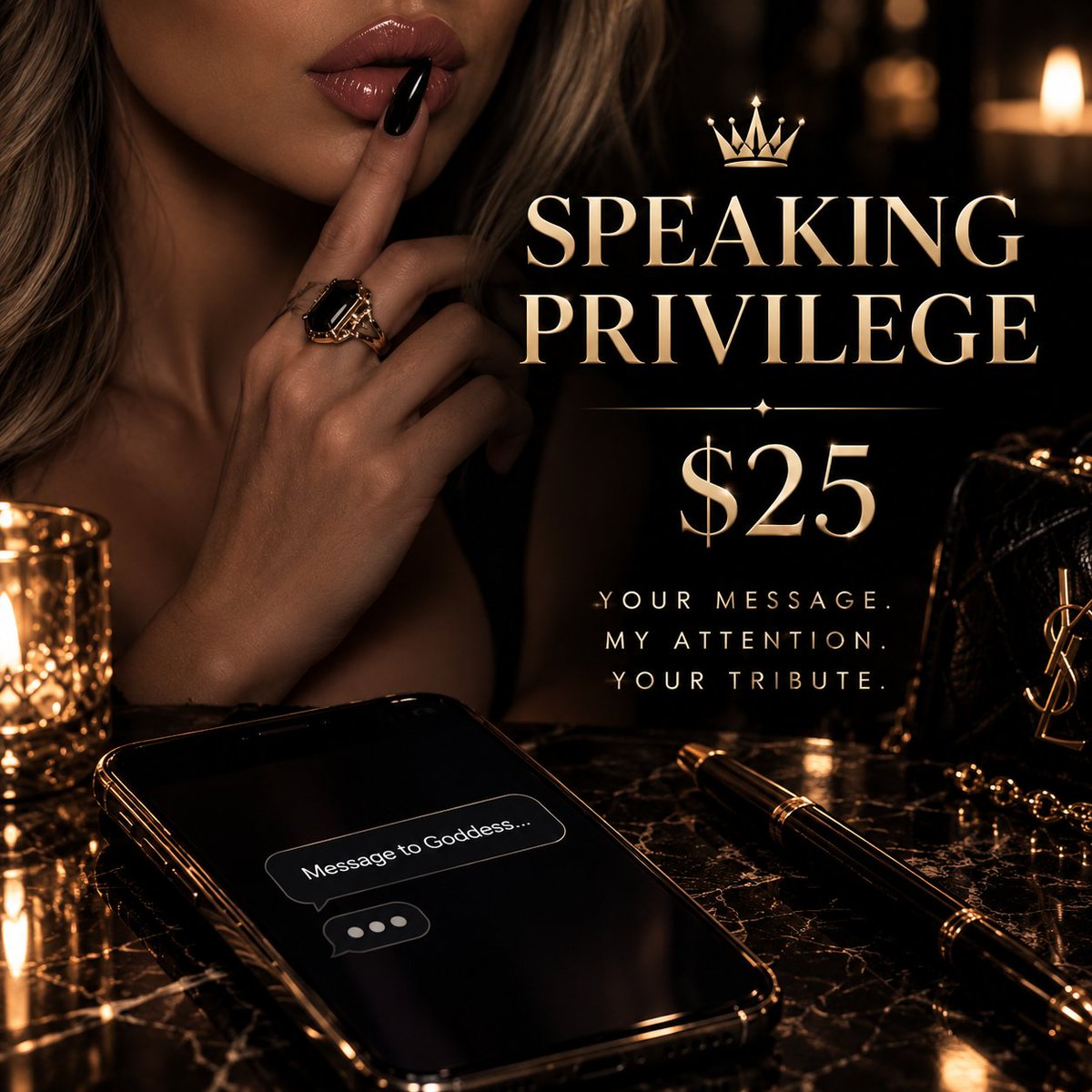 GoddessLuxe_nr1's tweet photo. You wanna talk to Me? Cute. 💋
Pay for the Speaking Privilege first.
My attention isn't free. 👑
Tribute on Throne: luxefeetgoddess → DM → speak.

#tribute #privilege #speak #dm #simp #loser #sub #finsub #fee #throne #talk https://t.co/c1fVV3HjMS
