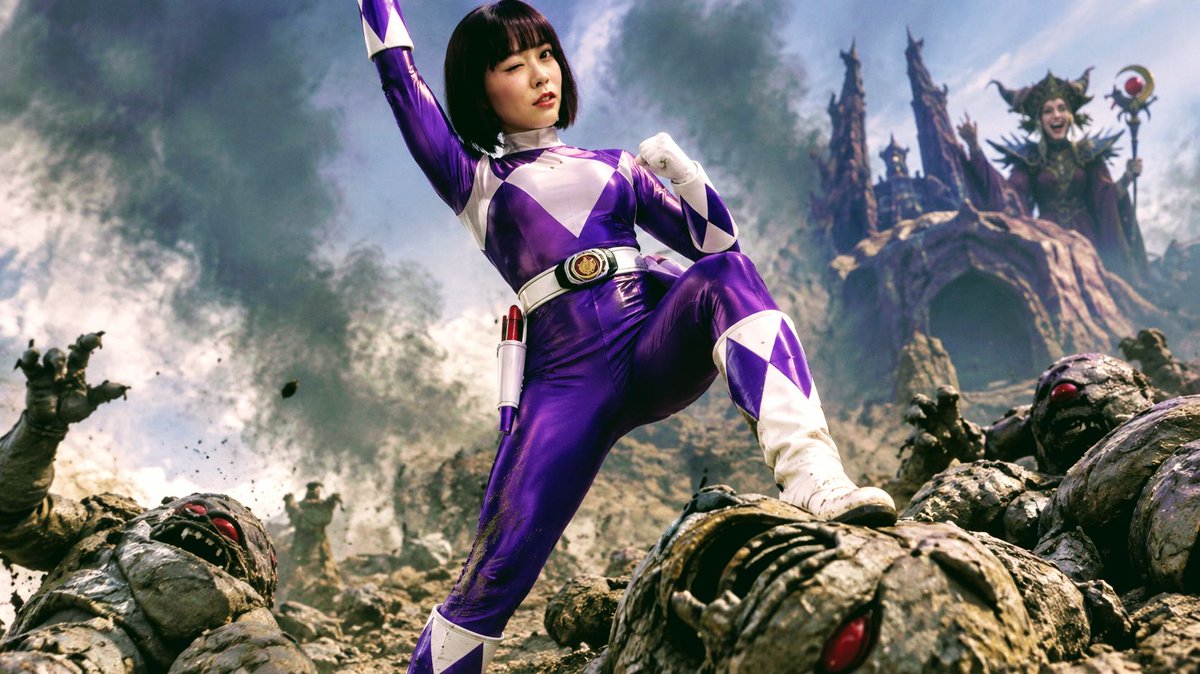 KaedePurpleRang's tweet photo. "that's, That! Kiya! Rita's clay monster's aren't enough for the power of the purple Ranger!* https://t.co/YpBdoltxE5