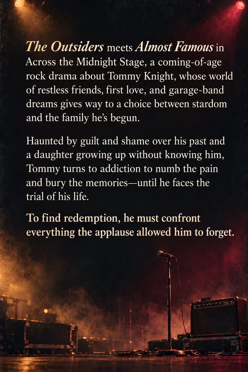 TMidnightStage's tweet photo. Across the Midnight Stage available on Amazon and Kindle Unlimited. https://t.co/9Eh2yo4aff #BookRecommendation #indieauthors #ComingOfAge #Redemption #family #faith #Loss #betrayal #80s #90s #80sRock #90sRock #rockmusic #Rockstar https://t.co/cRhh8QDctv