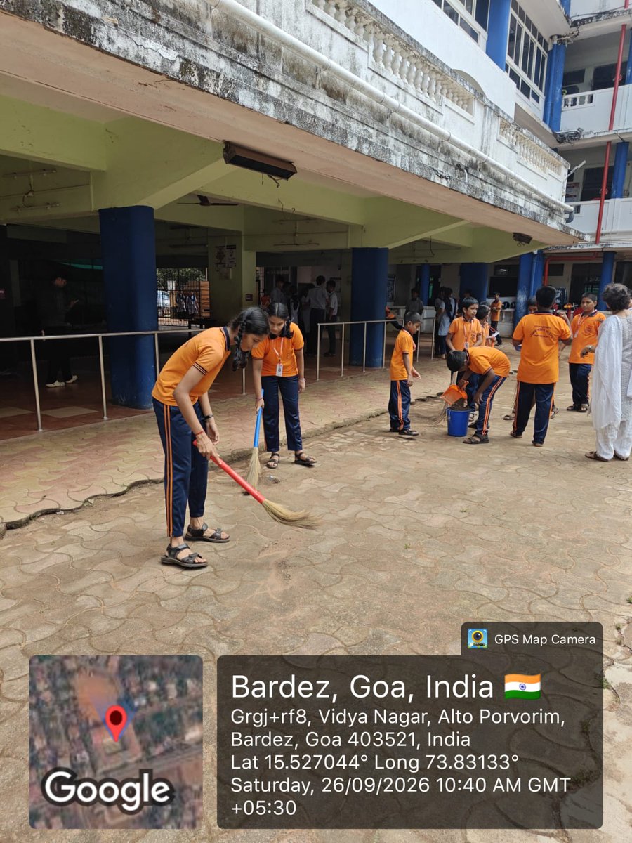 cruhgoa's tweet photo. A cleanliness drive was conducted by Clinical Research Unit (Homoeopathy), Ribandar, Goa at L.D. Samant Memorial High School, Alto Porvorim on 26.09.2026.
Dr. Anisha Naik, SRF(H), monitored the activity and encouraged students &amp; staff to actively participate.
#Swachhata #CRUHGoa https://t.co/SgceGXwczJ
