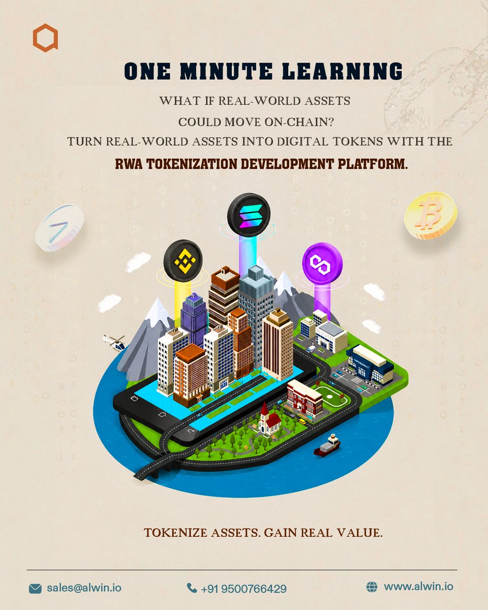 AlwinTechnology's tweet photo. RWA TOKENIZATION ISN’T ABOUT CREATING ANOTHER TOKEN.

IT’S ABOUT REBUILDING HOW ASSETS MOVE.

Planning an RWA tokenization platform-https://t.co/xESpjUviAa

#RWA #RWATokenization #Tokenization #RealWorldAssets #DigitalAssets https://t.co/ldqcH7Sajd