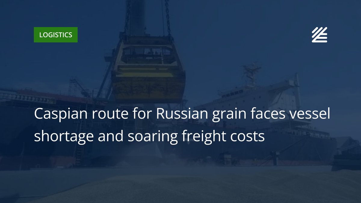 UkrAgroConsult's tweet photo. 🚢 #Caspian route for #Russian #grain faces vessel shortage and soaring #freight costs

Higher logistics costs are reducing traders’ margins and weakening the competitiveness of Russian exports.

Read more 👉 https://t.co/DNIf6mqe9K https://t.co/l8yD6j1gWS