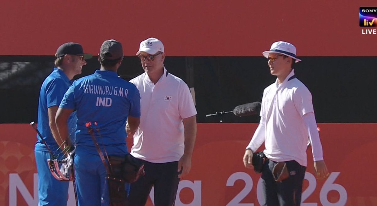 vinayakkm's tweet photo. #AsianGames2026 #Archery 

Perhaps fittingly, India's compound dominance at the Asian Games has officially ended at the hands of the man who oversaw it in Hangzhou three years ago. Sergio Pagni went from coaching India to Korea. https://t.co/7Xn5q0uDtp