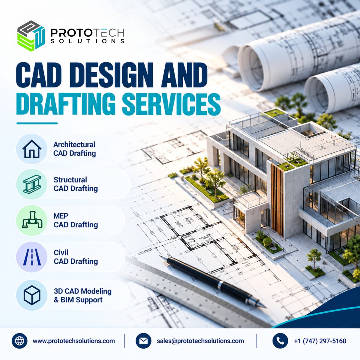 ProtoTechSoln's tweet photo. At ProtoTech Solutions, we provide complete professional CAD design and drafting services for projects of different sizes and complexities, helping you manage both ongoing production work and additional project demands.

🌐 Learn More: https://t.co/B4k656oLTk

 #CADOutsourcing https://t.co/jDGTEdBc4l