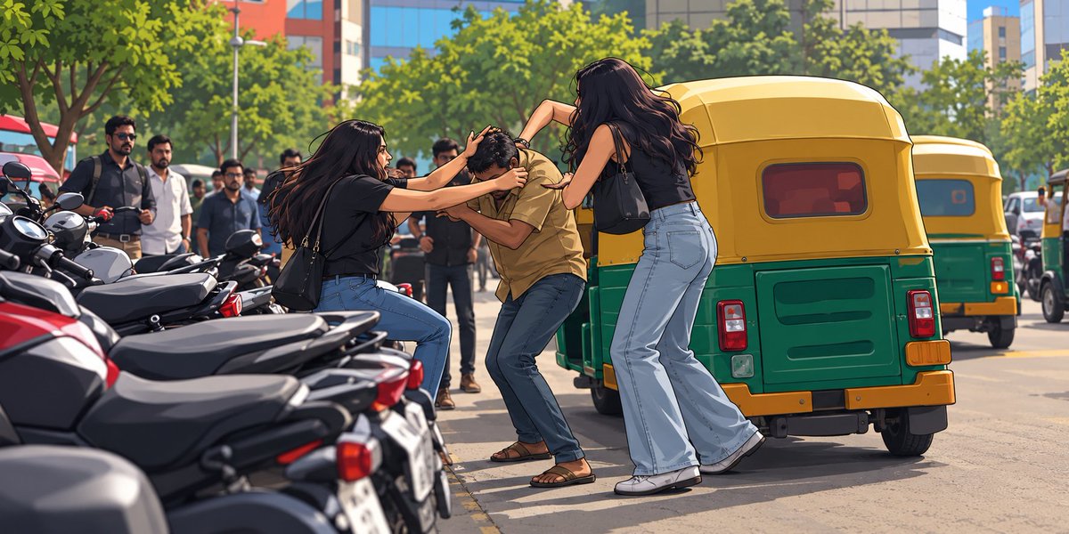 venom1s's tweet photo. > Two girls beat up an innocent auto driver
> He slapped them back
> Arrested in just one day
> No action against those two girls

He simply asked for the fare and they beat him.

But still, he was arrested.

This is how biased laws ruin the lives of innocent men in this country. https://t.co/f3VdkcwmWh
