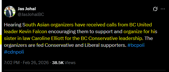 BcMeggster's tweet photo. @Anthony__Koch @JasJohalBC @BCConservCaucus and just an observation. Apollo Chung likely didn't call "white people crazy" in front of white people, so, who did he say that to?

Teresa Wat?  or the South Asian group that @JasJohalBC  mentions will "resume" once the leadership race was over? 

#bcpoli #northVan #vanpoli https://t.co/Lqhyo2npeR