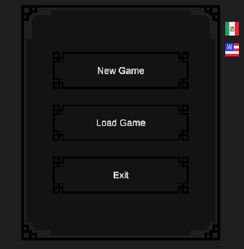 gdpp91's tweet photo. Amethyst devlog 👻

Main menu got a visual pass today: background art, proper 9-sliced button borders, hover states, flag icons for language switching, and finally fixed the menu music not playing.

Starting to look like an actual game now. #gamedev #indiedev #Unity3D https://t.co/QbB7PDw4mn