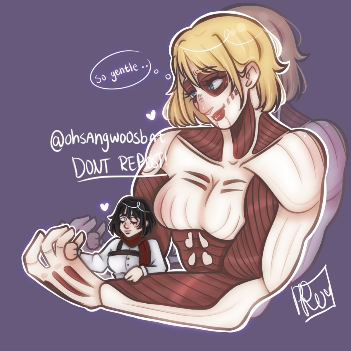 ohsangwoosbat's tweet photo. yuritober day 1 - human x monster❤️‍🩹
#yuritober2026 #mikannie #annieleonhardt #aot #attackontitan #shingekinokyojin https://t.co/wE7OgsfzME